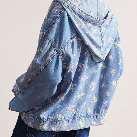 Blue Boho Women's Floral Shirt - Picture 2 of 8